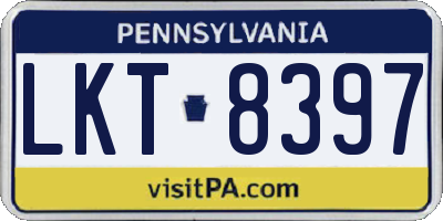 PA license plate LKT8397
