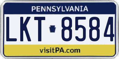 PA license plate LKT8584