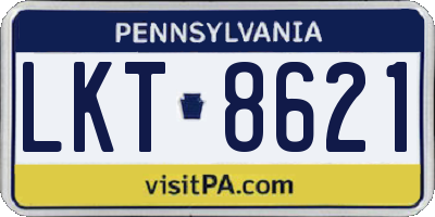 PA license plate LKT8621