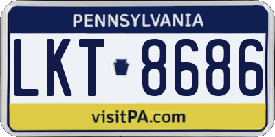 PA license plate LKT8686