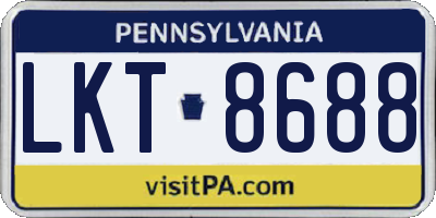PA license plate LKT8688