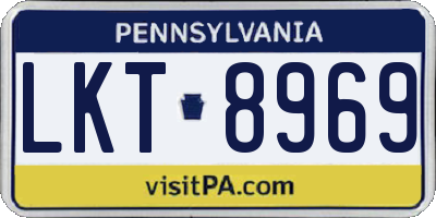 PA license plate LKT8969
