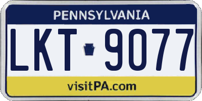 PA license plate LKT9077