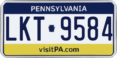 PA license plate LKT9584