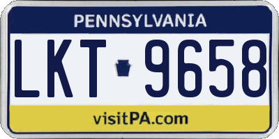 PA license plate LKT9658