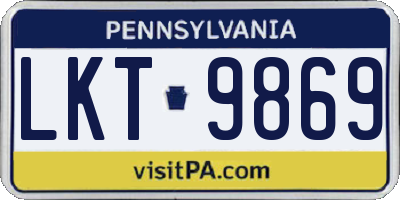 PA license plate LKT9869