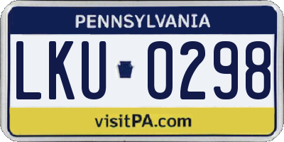 PA license plate LKU0298