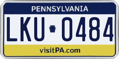 PA license plate LKU0484