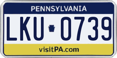 PA license plate LKU0739