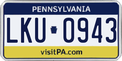 PA license plate LKU0943