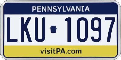 PA license plate LKU1097