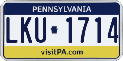 PA license plate LKU1714