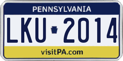 PA license plate LKU2014