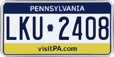 PA license plate LKU2408