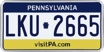 PA license plate LKU2665