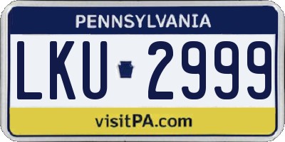 PA license plate LKU2999
