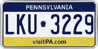 PA license plate LKU3229