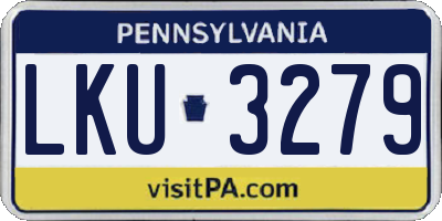 PA license plate LKU3279