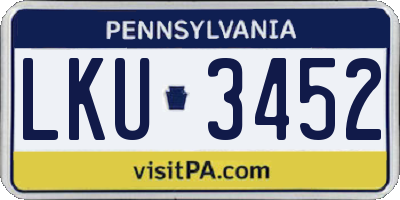 PA license plate LKU3452