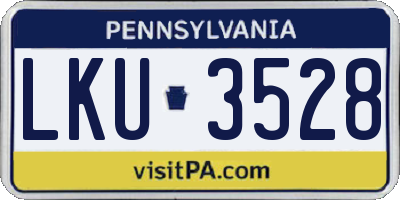 PA license plate LKU3528