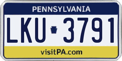PA license plate LKU3791