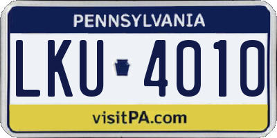 PA license plate LKU4010
