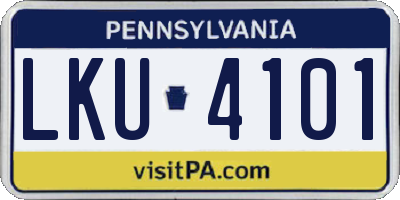 PA license plate LKU4101