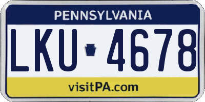 PA license plate LKU4678