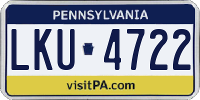 PA license plate LKU4722