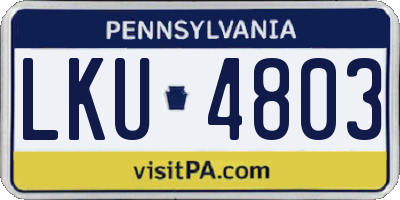 PA license plate LKU4803