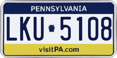 PA license plate LKU5108
