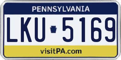 PA license plate LKU5169