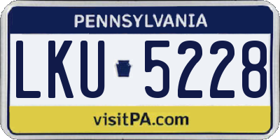 PA license plate LKU5228