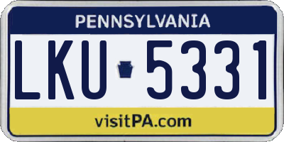 PA license plate LKU5331