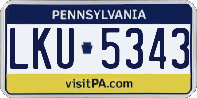 PA license plate LKU5343