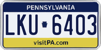 PA license plate LKU6403