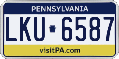 PA license plate LKU6587