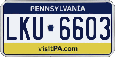PA license plate LKU6603