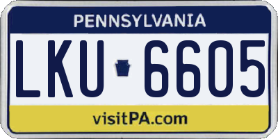 PA license plate LKU6605