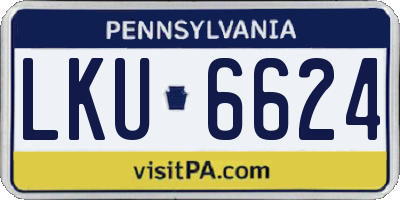 PA license plate LKU6624