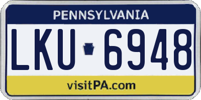 PA license plate LKU6948
