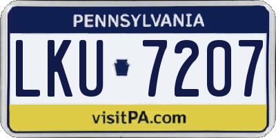 PA license plate LKU7207