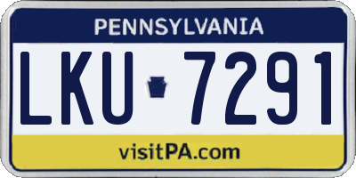 PA license plate LKU7291