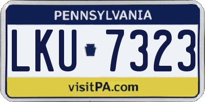 PA license plate LKU7323
