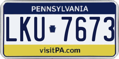 PA license plate LKU7673
