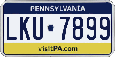 PA license plate LKU7899