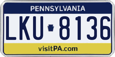 PA license plate LKU8136