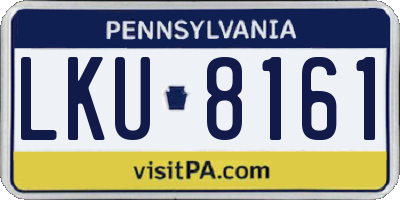 PA license plate LKU8161