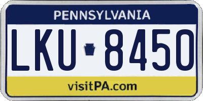 PA license plate LKU8450