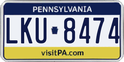 PA license plate LKU8474